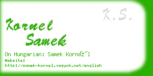 kornel samek business card